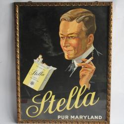Affiche publicitaire lithographiée Cigarettes STELLA Pur Maryland 1930