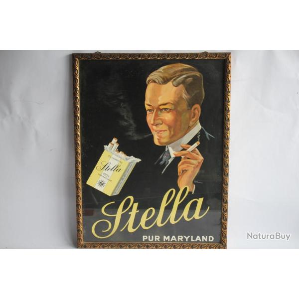 Affiche publicitaire lithographi�e Cigarettes STELLA Pur Maryland 1930