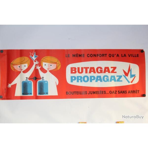 Affiche publicitaire lithographi�e Butagaz Propagaz