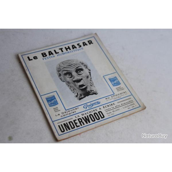 Almanach Balthasar Festin humoristique 1926 Lausanne Suisse