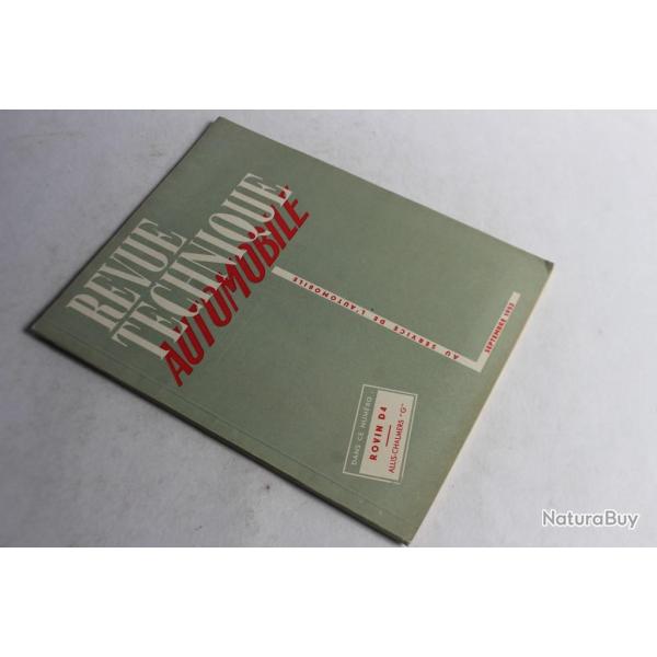 Revue Technique Automobile 1953 N89 Rovin D4