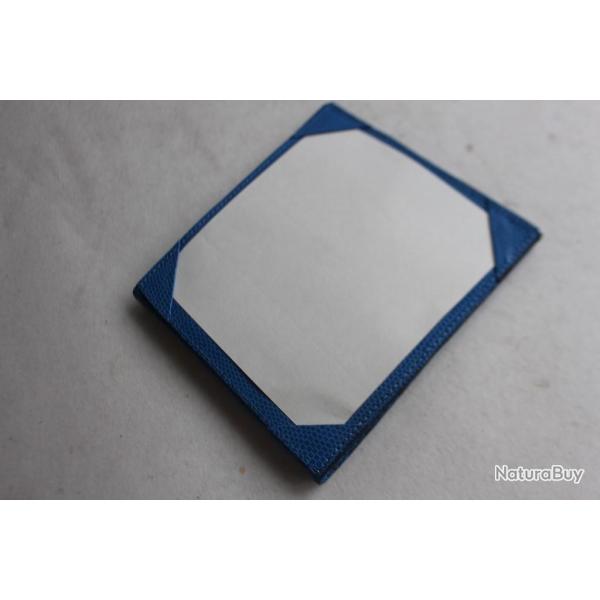 Porte-cartes Bloc-notes cuir bleu