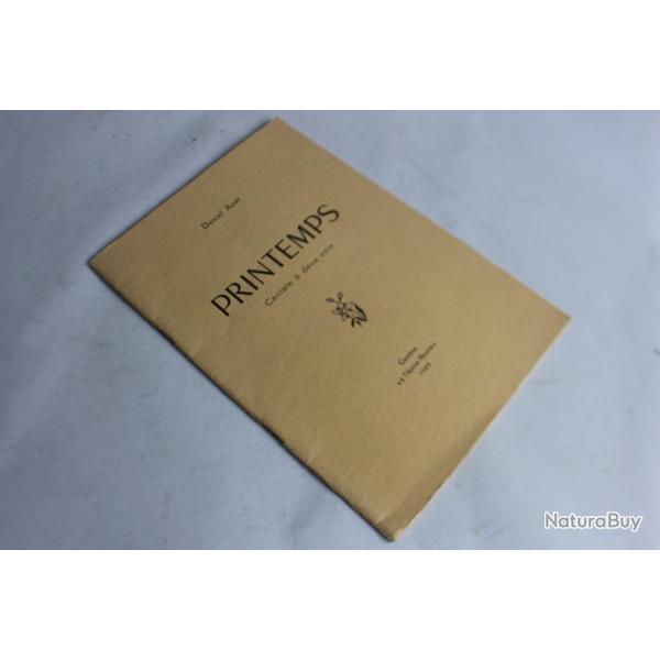 Daniel Anet envoi ddicace Printemps Cantate  deux voix 1949