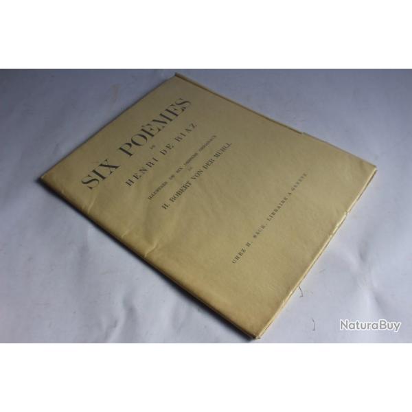Six pomes Henri de RIAZ Dessins H. Robert Von Der MHLL sign