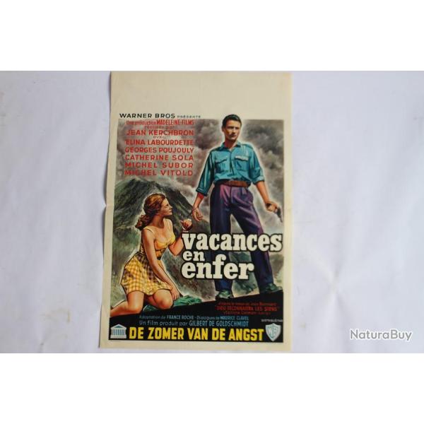 Affiche film Vacances en enfer 1961 cinma