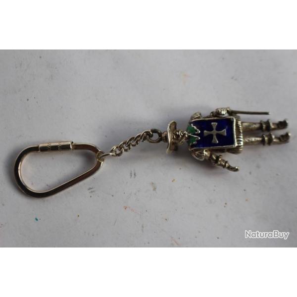 Porte clefs argent �maill� Mousquetaire