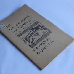 Raymond DUNCAN envoi dédicace De la caverne au temple architecture 1919