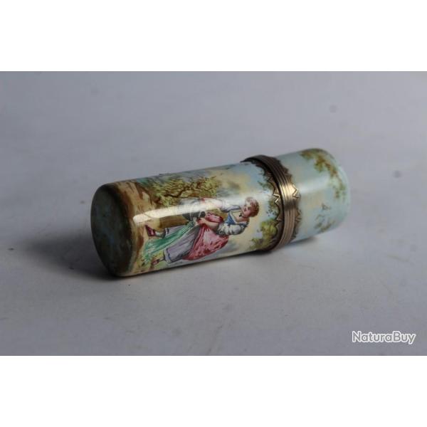 Flacon � parfum porcelaine et argent XIXe si�cle