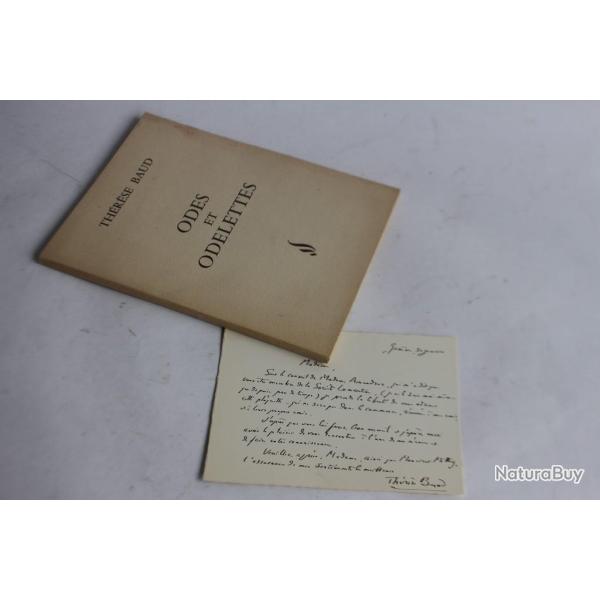 Thrse Baud Odes et Odelettes + ddicace 1967