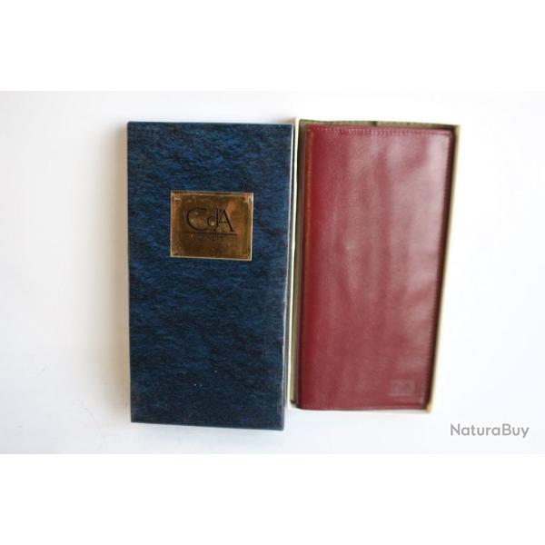 CARAN d'ACHE Portefeuille porte-cartes cuir bordeaux