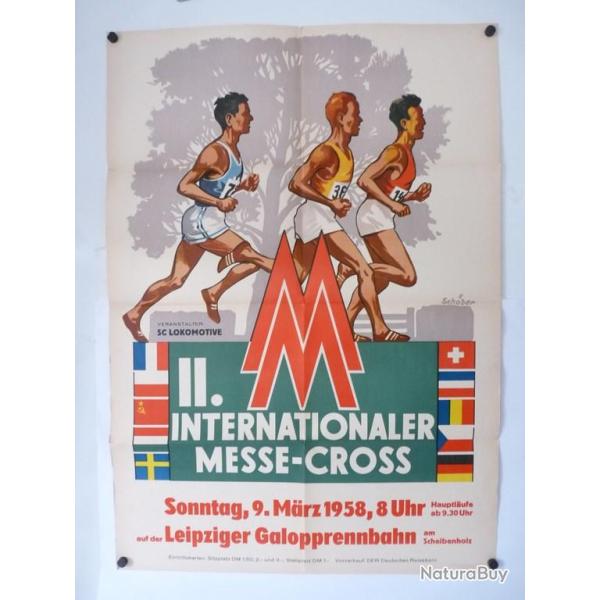 Affiche lithographi�e II. Internationaler Messe-Cross 1958 Allemagne
