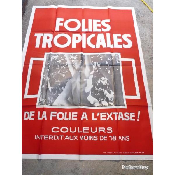 Affiche film �rotique Folies Tropicales 1981 cin�ma