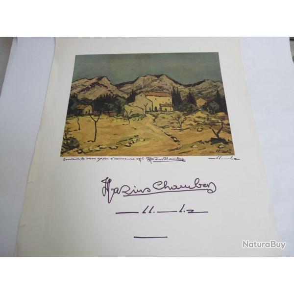 Affiche sign�e par Marius Andre Chambaz 1975 peintre