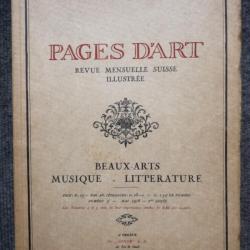 Pages d'Art Suisse Mai 1916 Musique Littérature