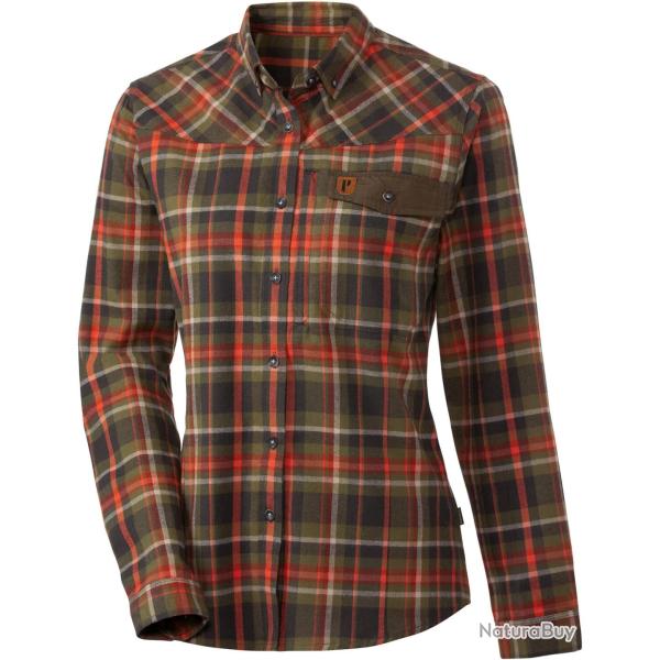 Chemise de chasse Eifel femme (Couleur: Carreaux vert/orange, Taille: M)