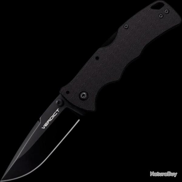 Couteau Cold Steel Verdict Spear Point Lame Acier AUS-10A Manche G10 Tri-Ad Lock Clip CSFLC3SP10A