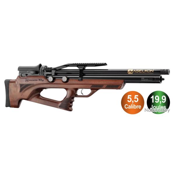 Carabine � air PCP Aselkon MX10 Wood R�gulateur Jet Black Cal. 5.5 19J