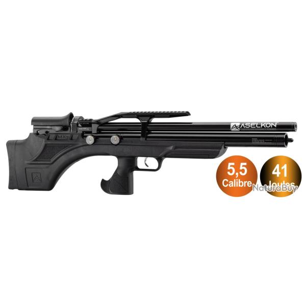 Carabine � air PCP Aselkon MX7-S 41J R�gulateur Jet Black Cal. 5.5