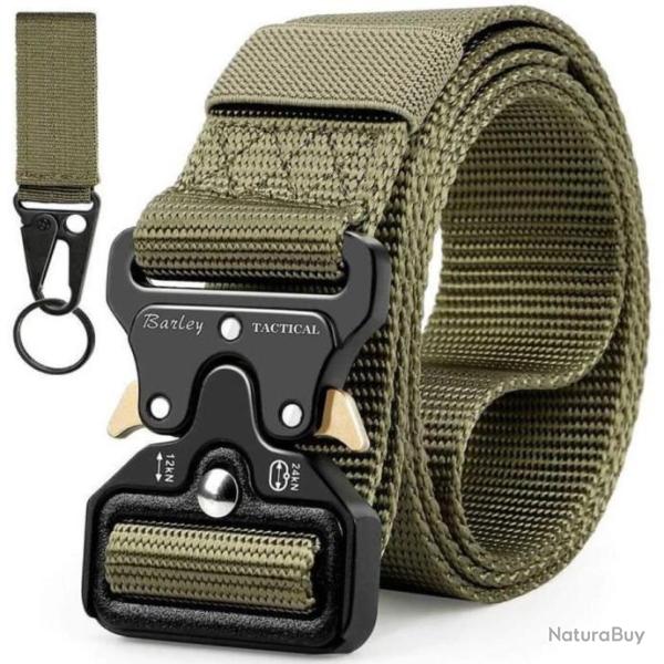 Ceinture Tactique R�glable Militaire en Nylon  avec Boucle en M�tal Syst�me d'ouverture rapide Vert