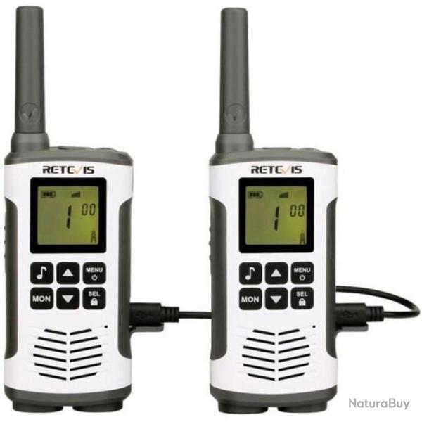 Retevis RT45 Talkie Walkie Professionnel Rechargeable 16CH 121Codes VOX LED  Longue Port�e