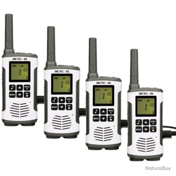 Retevis RT45 Talkie Walkie Professionnel Rechargeable 16CH 121Codes VOX LED  Longue Port�e 2 paires