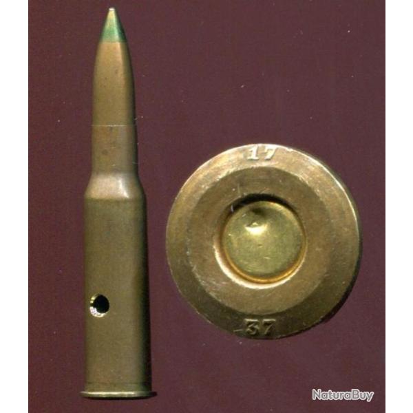 7.62 x 54 R Mosin Nagant URSS - tra�ante pointe verte - �tui laiton - Usine 17 en 1937
