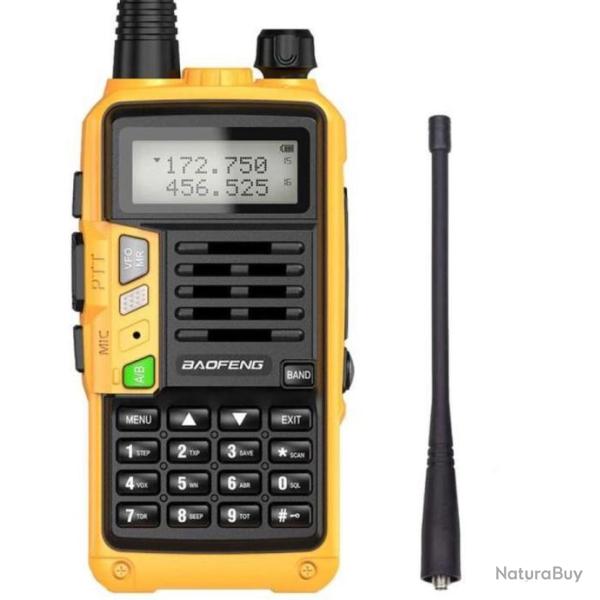 Talkie Walkie BaoFeng UV-S9 Plus Rechargeable Batterie 2800 mAh  8-10KM VHF/UHF Dual Bande Jaune