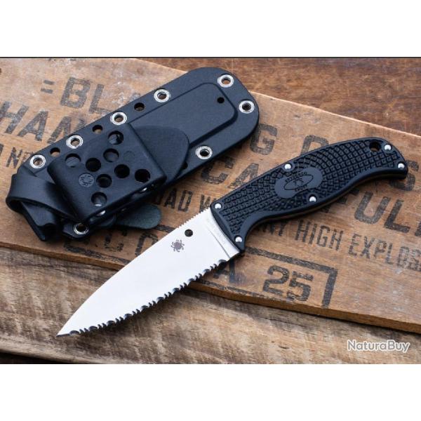 Couteau Spyderco Enuff 2 Lame Acier VG-10 Serr Manche FRN Etui Polymer Made In Japan SCFB31SBK2