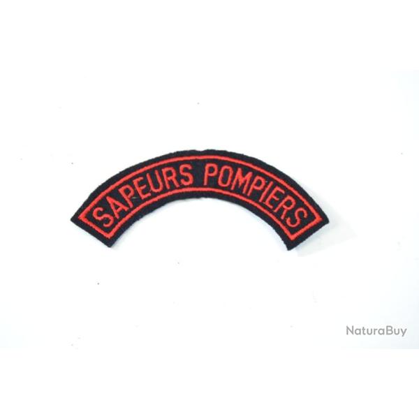 Patch de bras bord� banane SAPEURS POMPIERS - mod�le r�glementaire 11,5cm x 2,5cm �cusson pompier