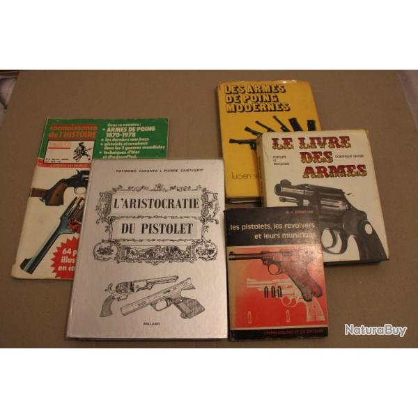 Lot 5 livres pistolets et revolvers
