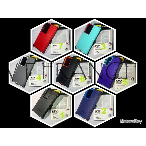Coque AntiChoc OTTERBOX Defender Serie pour Samsung, Couleur: Au Choix, Smartphone: Galaxy S23 Ultr