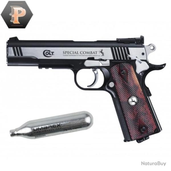 Pistolet SP Combat classic Colt CO2 cal. BB/4.5 Dark ops + capsules