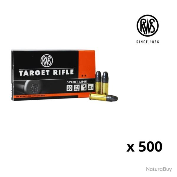 Munitions RWS calibre 22LR Target Rifle 40gr - 2.6g x500 