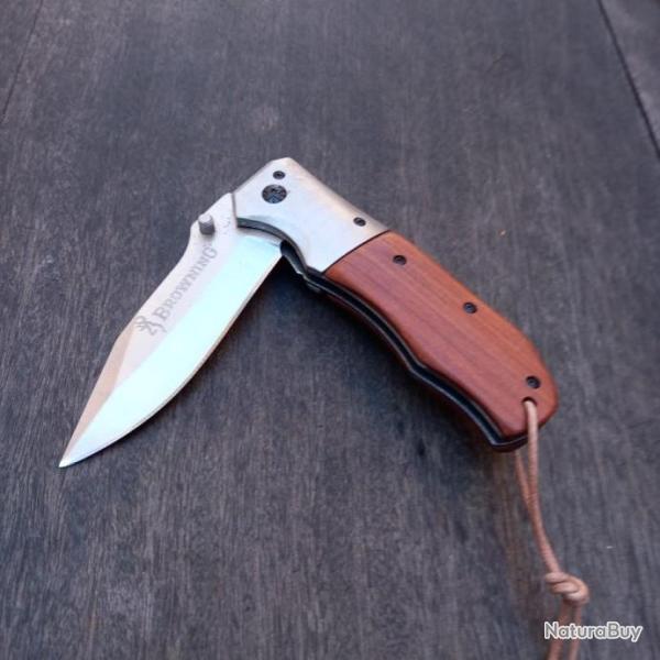 Gros Couteau ASSIST� BROWNING Manche en Bois