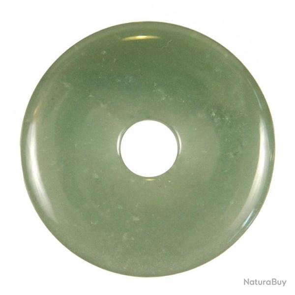 Donut Pi Chinois en aventurine verte pour pendentif 4 cm