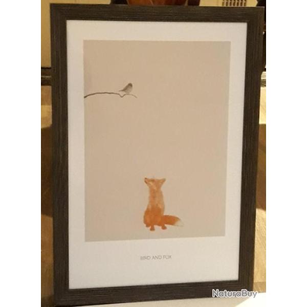 PHOTO ENCADR�E "BIRD AND FOX"