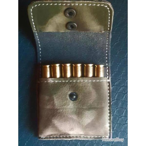 Cartouchi�re cuir de ceinture ou de poche 6 balles