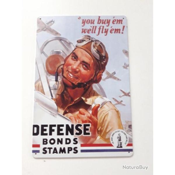 PLAQUE METAL WWII "YOU BUY EM' WELL FLY EM !"