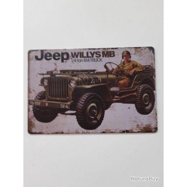 PLAQUE METAL WWII "JEEP"MODELE 2