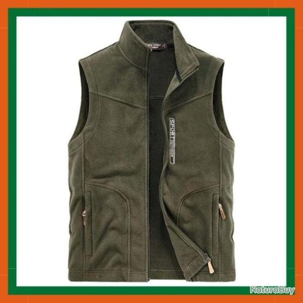 Gilet polaire zipp� vert - Livraison gratuite