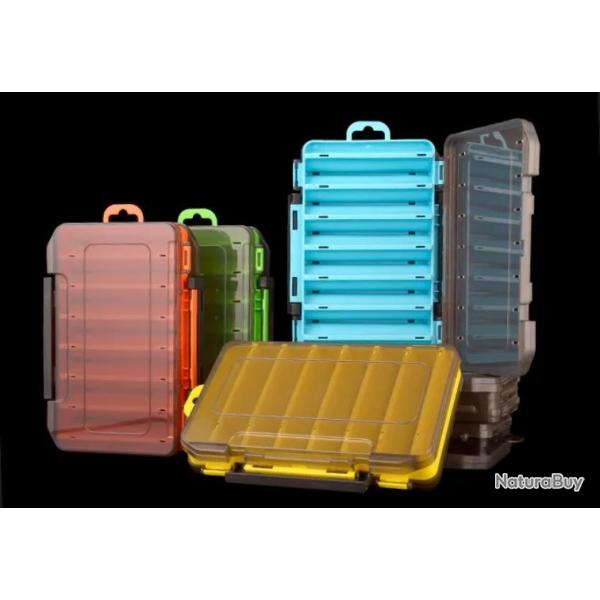 Boite  leurre double face 14 compartiments COLORIS AU CHOIX