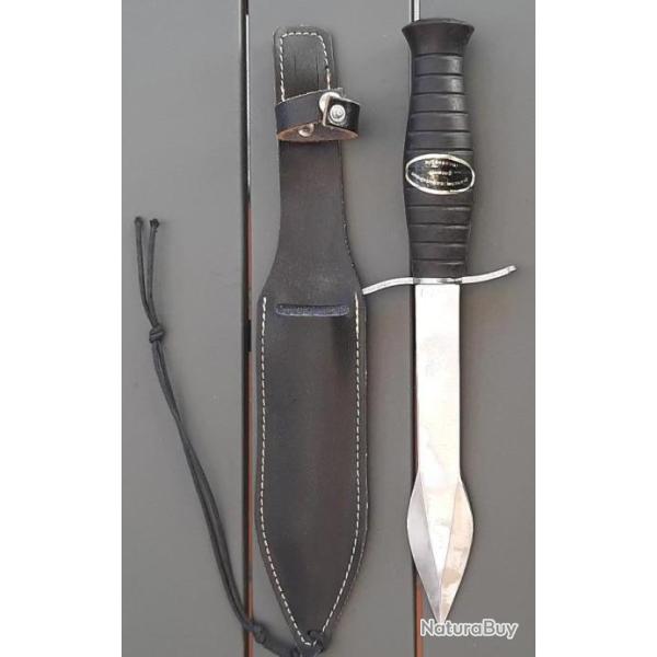 Poignard Couteau de Lancer Inox France VINTAGE 1960 1970 SUP ORIGINAL quasi neuf de stock