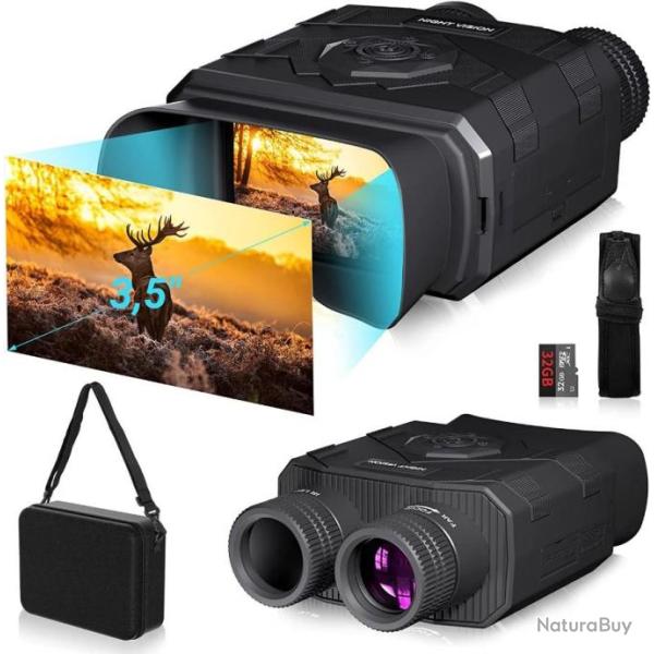 Jumelle Vision Nocturne Vision Nocturne 8X Zoom Num�rique Infrarouge de 9 Niveaux de IR R�glage 32go