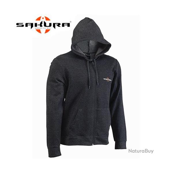 DESTOCKAGE Veste � capuche Hoodie Zip Sakura Logo Grey