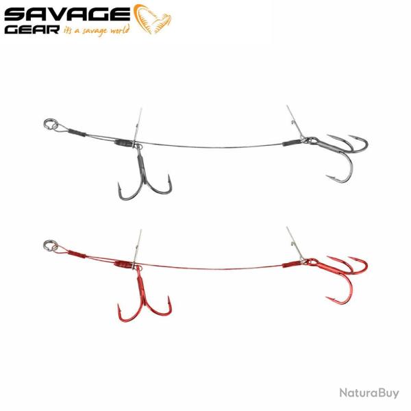 DESTOCKAGE ! Monture Hame�on Triple Carbon49 Savage Gear Double Stinger 2pcs #3/0