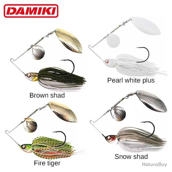 DESTOCKAGE ! Leurre Spinnerbait Damiki TOT Tandem Type 2 14GR Pearl White Plus