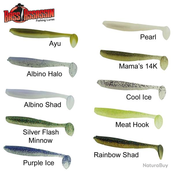 DESTOCKAGE ! Leurre Elite Shiner 4 Bass Assassin 10cm Rainbow Shad
