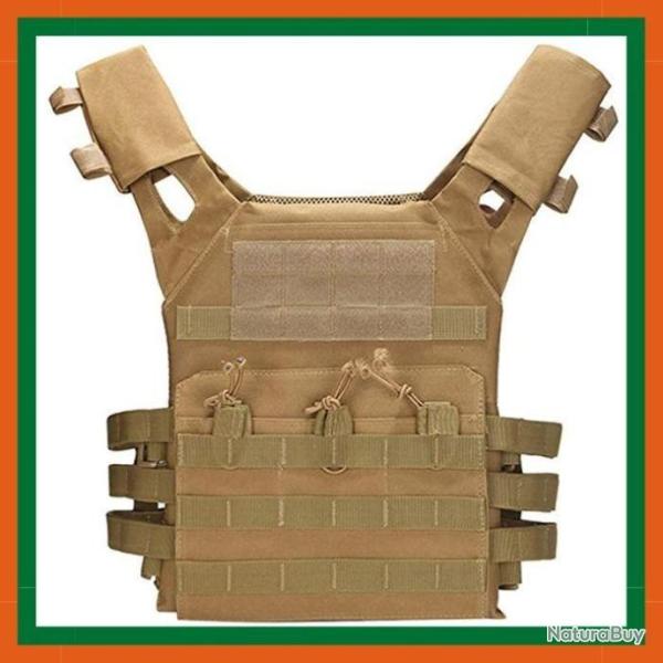 Gilet porte plaques tactique - Kaki - Livraison gratuite