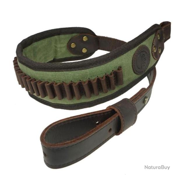Sangle / bretelle cartouchi�re - 22LR - Vert - Avec accroches - Livraison GRATUITE