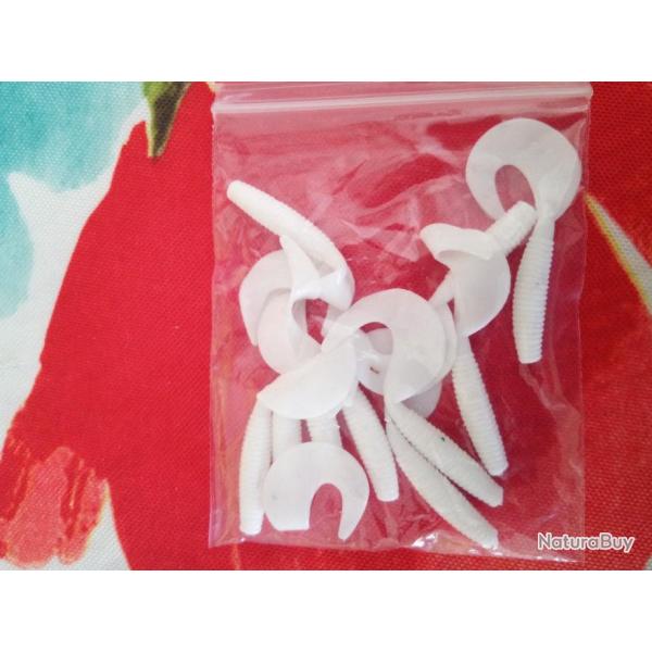 Leurre souple, virgule blanc pour diff�rentes p�che